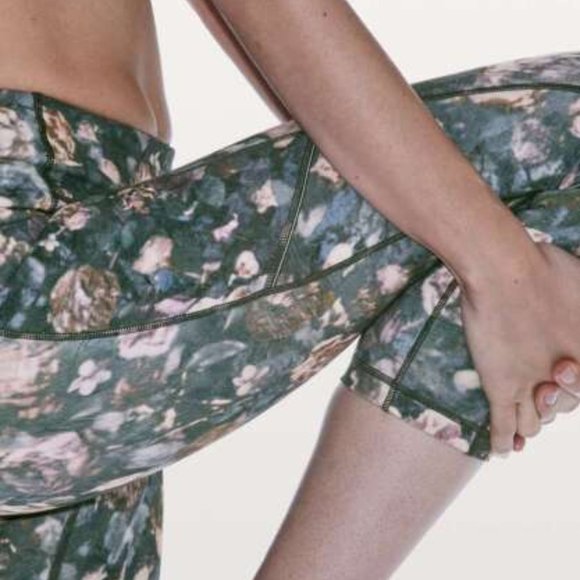 Lululemon Speed Up Crop *21" Frosted Rose Multi Size 4 EUC - Picture 2 of 8